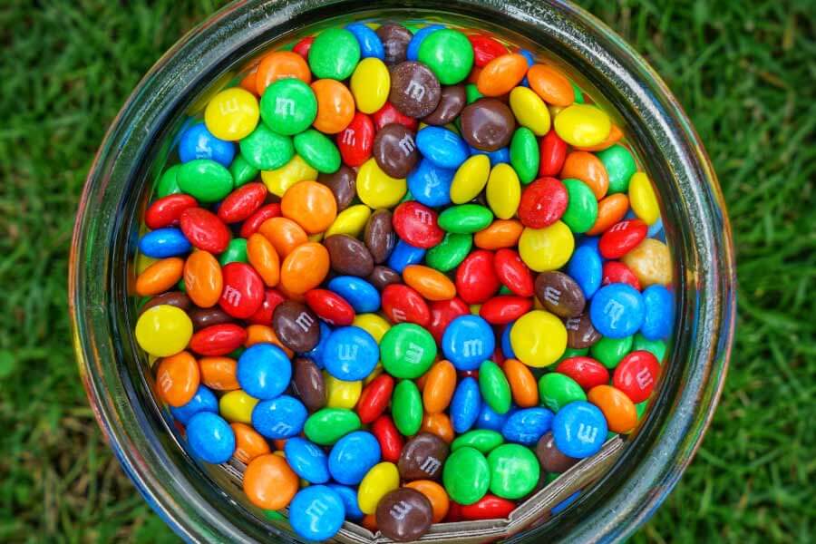 bowl of m&m candy
